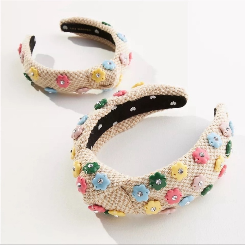 NWT Lele Sadoughi Mommy & Me Daphne Floral Headband Set of 2